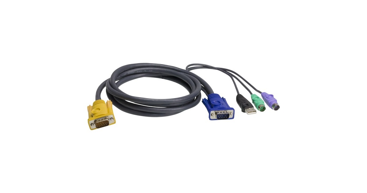 ATEN KVM Kabel 2L-5302UP(schwarz, 1,8 Meter)