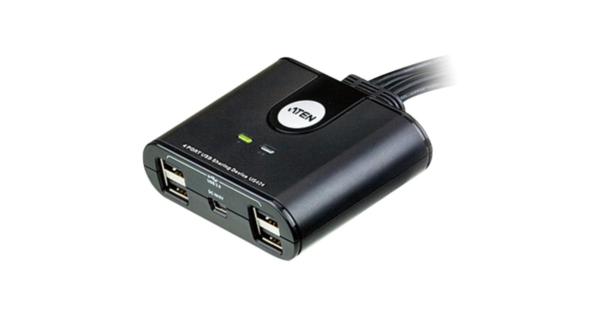 ATEN US424 4-Port USB 2.0 Peripheral Switch, USB-Hub
