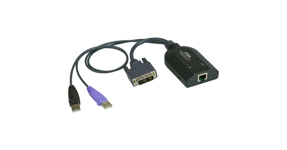 ATEN USB-DVI-Virtual-Media-KVM-Adapter KA7166(schwarz, mit Chipkartenunterstützung)