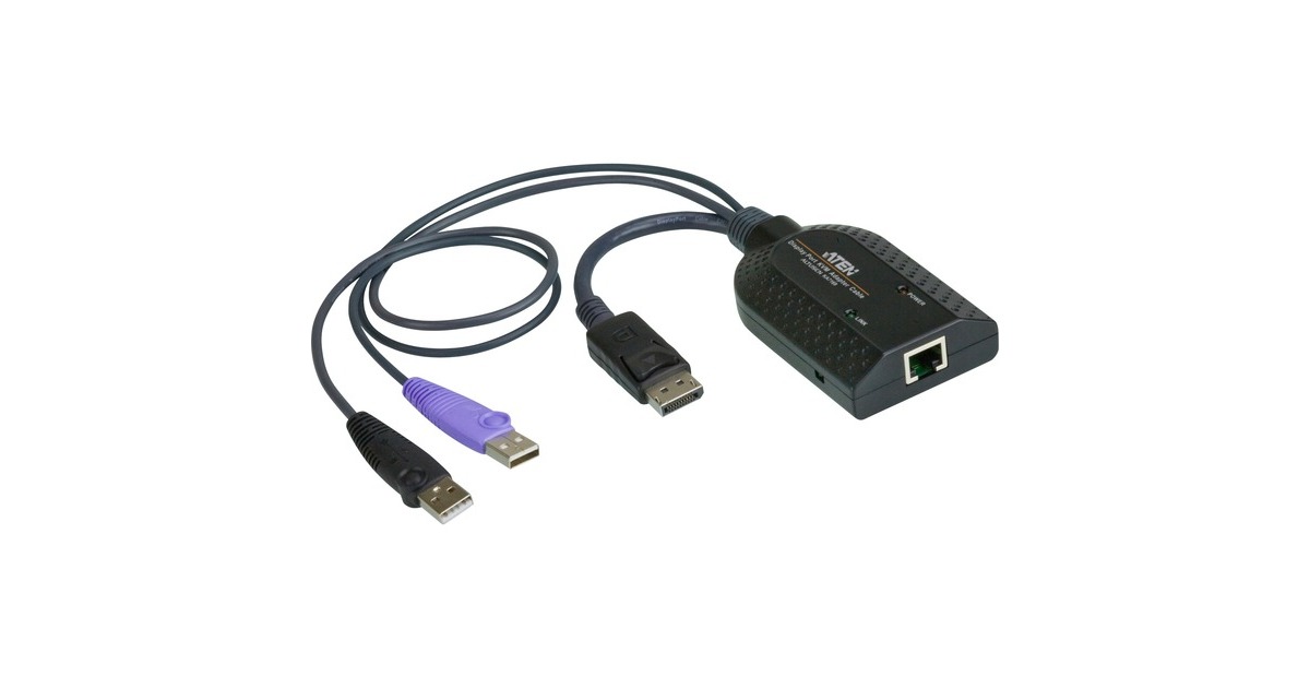 ATEN USB-DisplayPort-Virtual-Media-KVM-Adapter KA7169(schwarz, mit Chipkartenunterstützung)