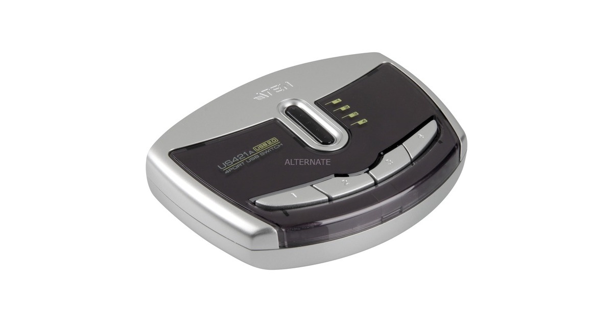 ATEN USB Peripheral Switch US-421, USB-Hub(silber/schwarz, Retail) ATEN USB Peripheral Switch US-421, USB-Hub(silber/schwarz, Retail)