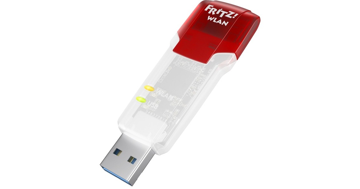 AVM FRITZ!WLAN Stick AC 860, WLAN-Adapter(weiß/rot, Outlet)