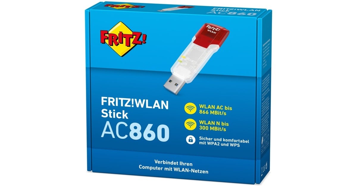 AVM FRITZ!WLAN Stick AC 860, WLAN-Adapter(weiß/rot)