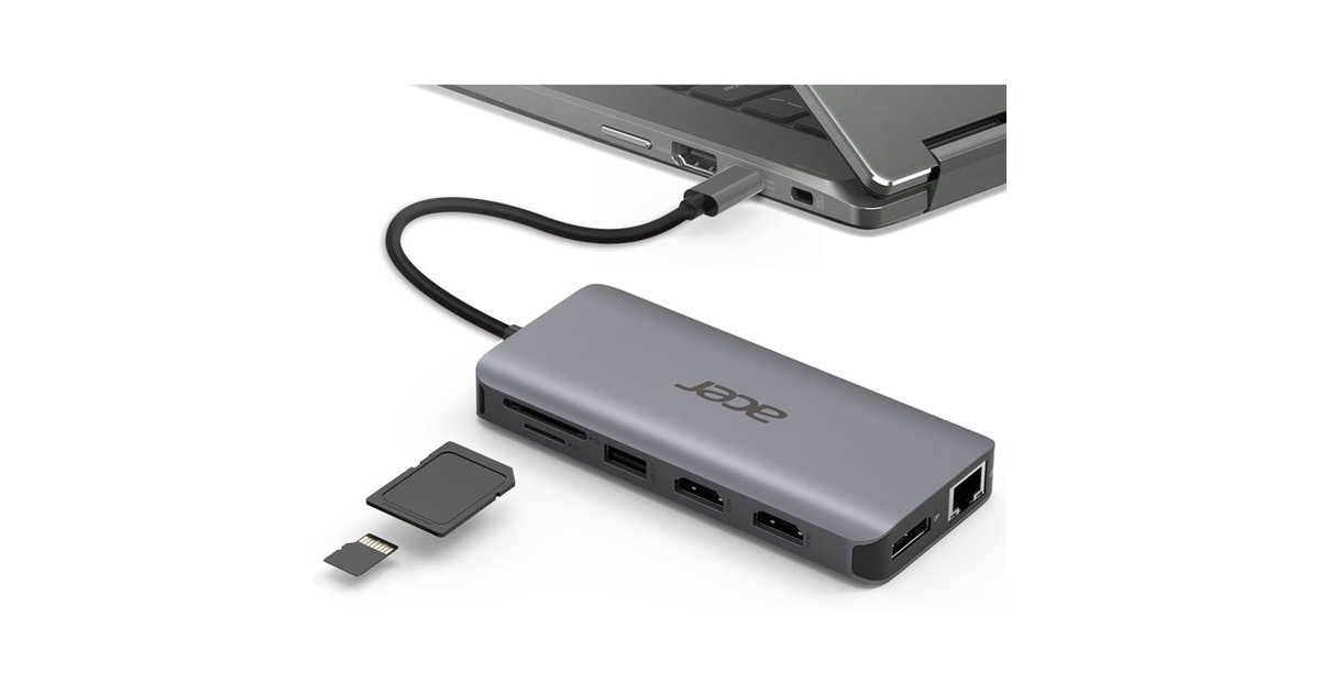 Acer 12-in-1 Type C Dongle, Dockingstation(silber, HDMI, USB-A)