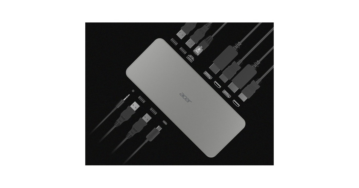 Acer Chrome USB Type-C Dock II, D501, Dockingstation(silber, HDMI, DisplayPort, USB, LAN)