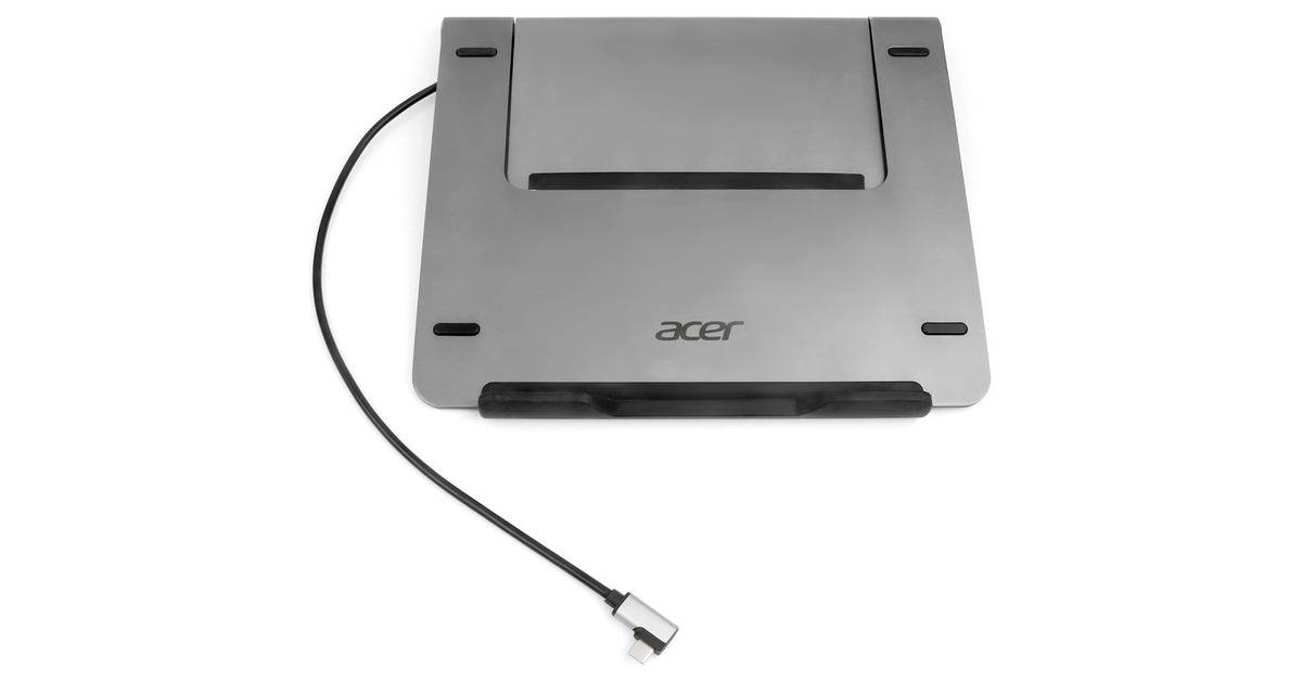 Acer Notebook Ständer inkl. 5in1 Docking Station, Dockingstation(aluminium, USB-C, HDMI, USB-A)