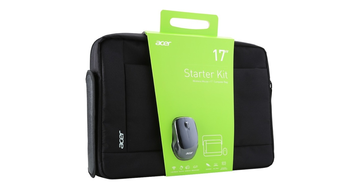 Acer Notebook Starter Kit, Notebooktasche(schwarz, für Notebooks bis 43,2 cm (17"))