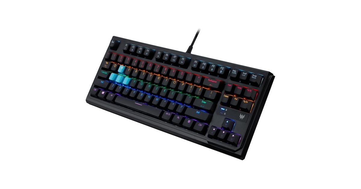 Acer Predator Aethon 301, Gaming-Tastatur(schwarz, DE-Layout, Gateron Blue)
