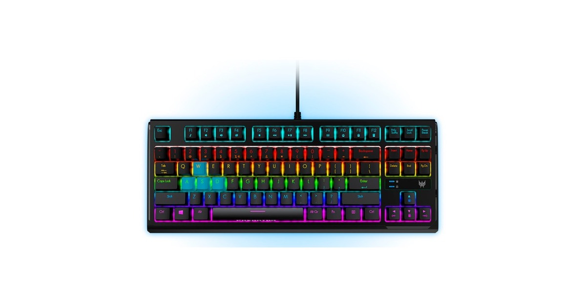 Acer Predator Aethon 301, Gaming-Tastatur(schwarz, DE-Layout, Gateron Blue)