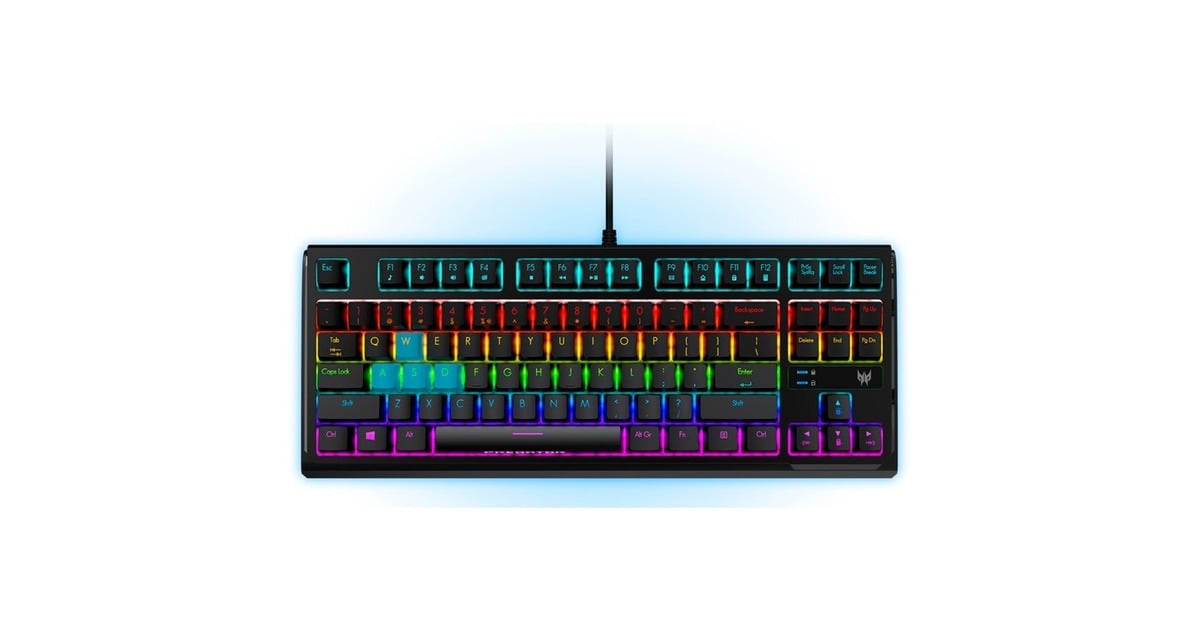 Acer Predator Aethon 301, Gaming-Tastatur(schwarz, DE-Layout, Gateron Blue, Outlet)