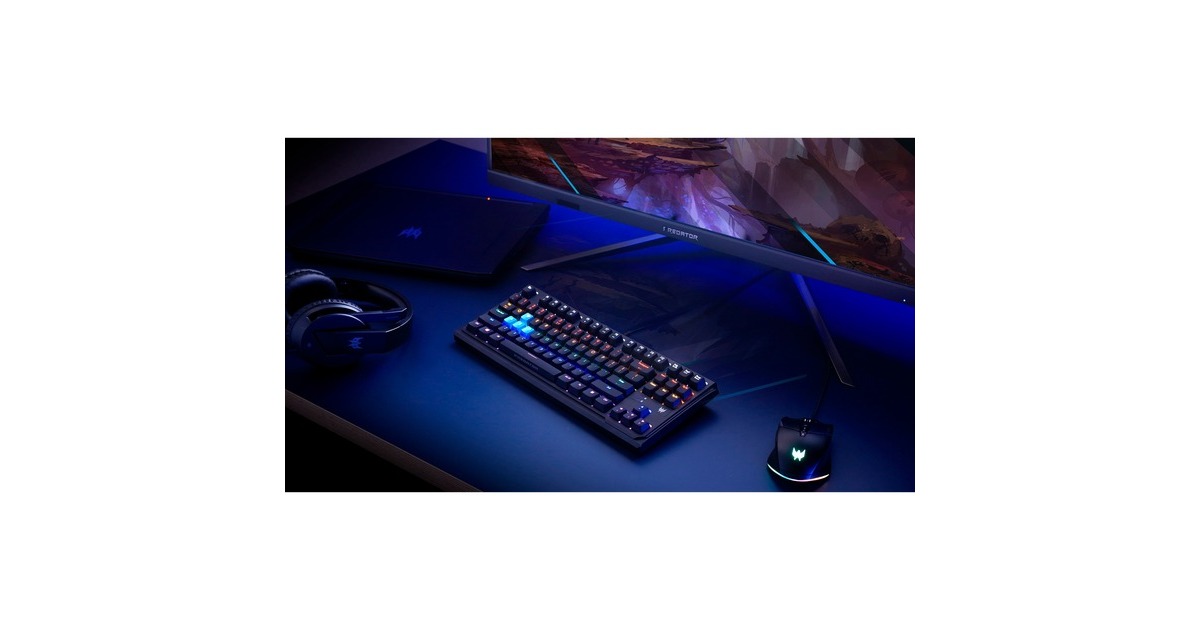 Acer Predator Aethon 301, Gaming-Tastatur(schwarz, DE-Layout, Gateron Blue)