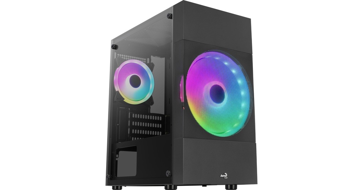 Aerocool Atomic Lite-G-BK-v1, Tower-Gehäuse(schwarz, Tempered Glass)