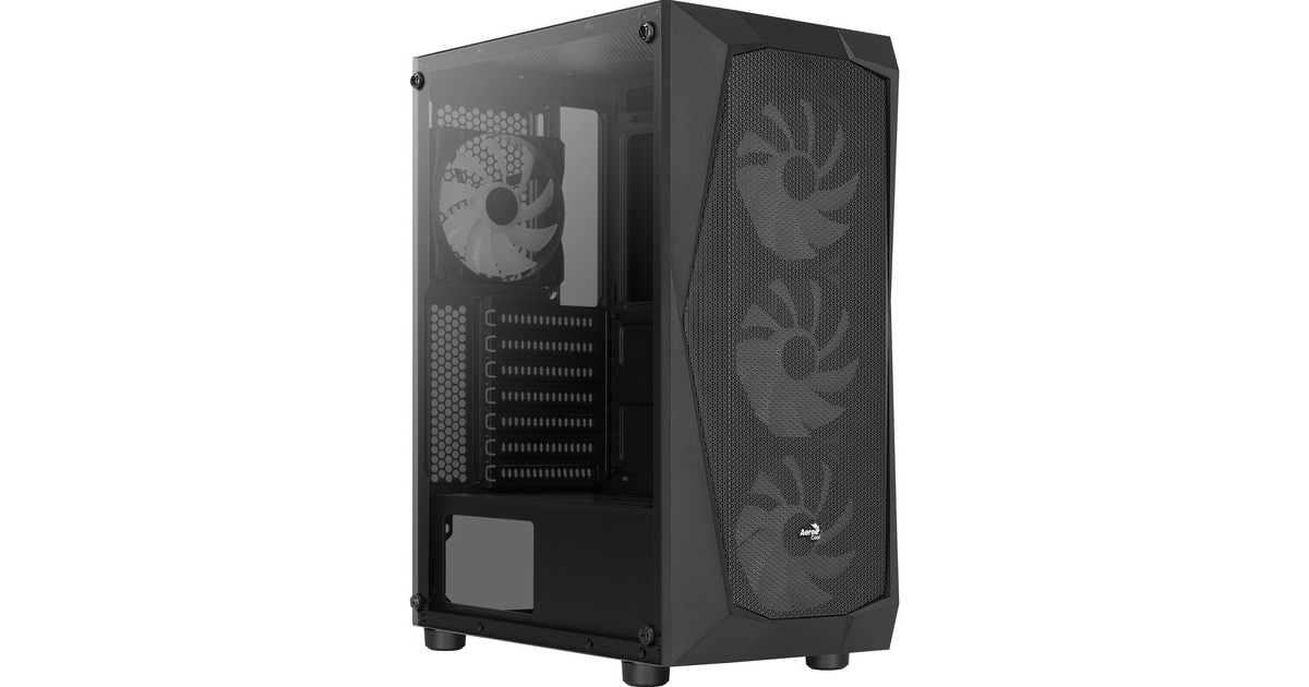 Aerocool Falcon G-BK-v2, Tower-Gehäuse(schwarz, Tempered Glass, Outlet)