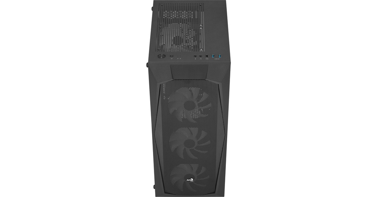 Aerocool Falcon G-BK-v2, Tower-Gehäuse(schwarz, Tempered Glass, Outlet)