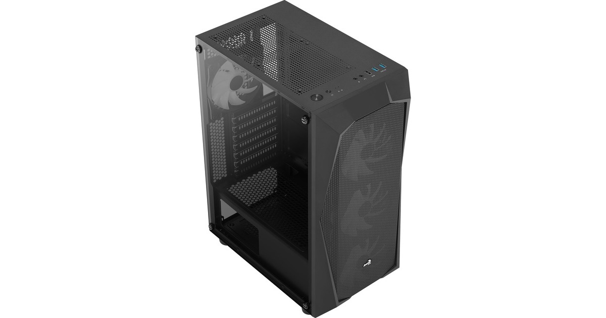 Aerocool Falcon G-BK-v2, Tower-Gehäuse(schwarz, Tempered Glass, Outlet)