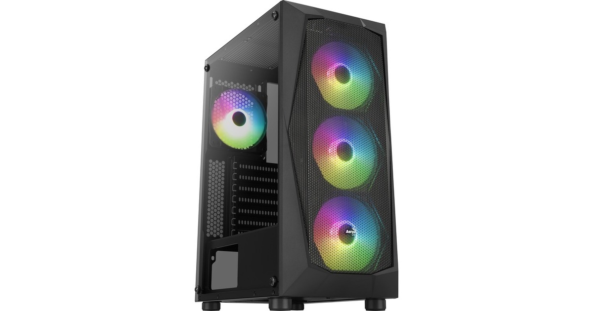Aerocool Falcon G-BK-v2, Tower-Gehäuse(schwarz, Tempered Glass, Outlet)