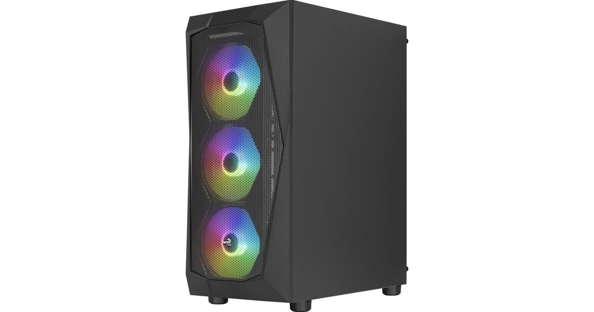 Aerocool Falcon G-BK-v2, Tower-Gehäuse(schwarz, Tempered Glass)