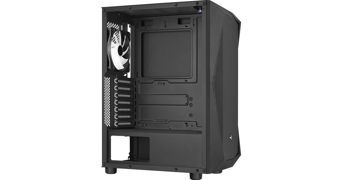 Aerocool Falcon G-BK-v2, Tower-Gehäuse(schwarz, Tempered Glass)