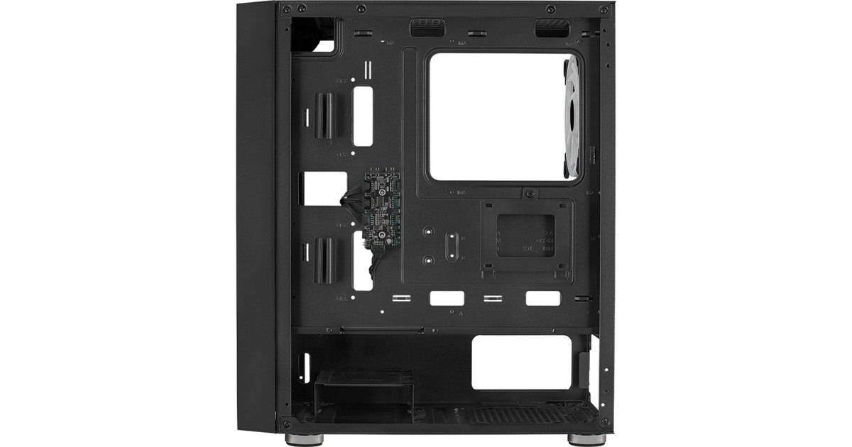 Aerocool Graphite-G-BK-v1, Tower-Gehäuse(schwarz, Seitenteil aus gehärtetem Glas)