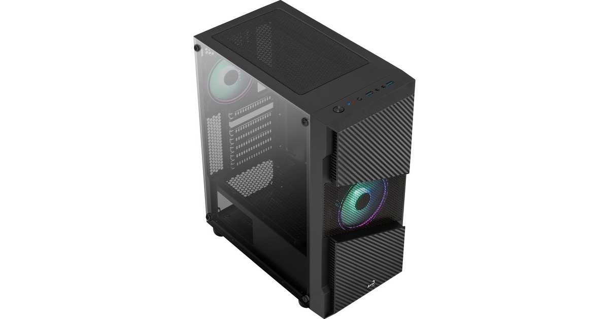 Aerocool Menace Saturn RGB, Tower-Gehäuse(schwarz, Tempered Glass)