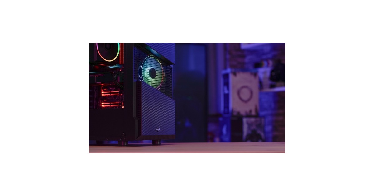 Aerocool Menace Saturn RGB, Tower-Gehäuse(schwarz, Tempered Glass)