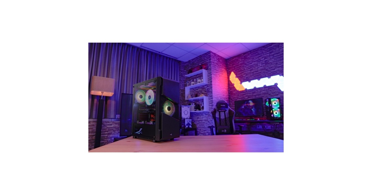 Aerocool Menace Saturn RGB, Tower-Gehäuse(schwarz, Tempered Glass)