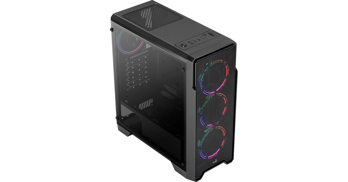 Aerocool Ore Tempered Glass, Tower-Gehäuse(schwarz, Tempered Glass)