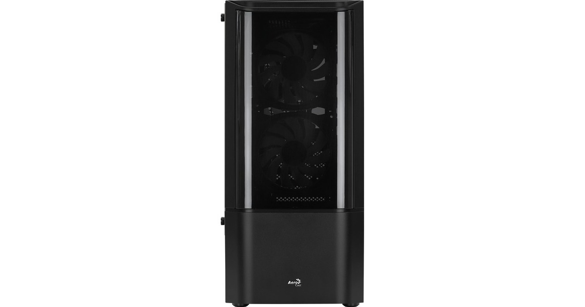 Aerocool Quantum-G-BK-v3, Tower-Gehäuse(schwarz/grau, Frontpanel aus Acryl, Seitenteil aus Tempered Glass)