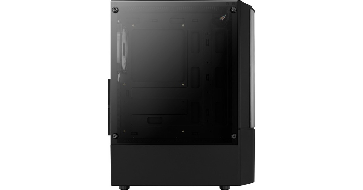 Aerocool Quantum-G-BK-v3, Tower-Gehäuse(schwarz/grau, Frontpanel aus Acryl, Seitenteil aus Tempered Glass)