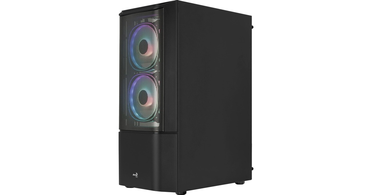 Aerocool Quantum Mesh-G-BK-v3, Tower-Gehäuse(schwarz/grau, Seitenteil aus Tempered Glass)