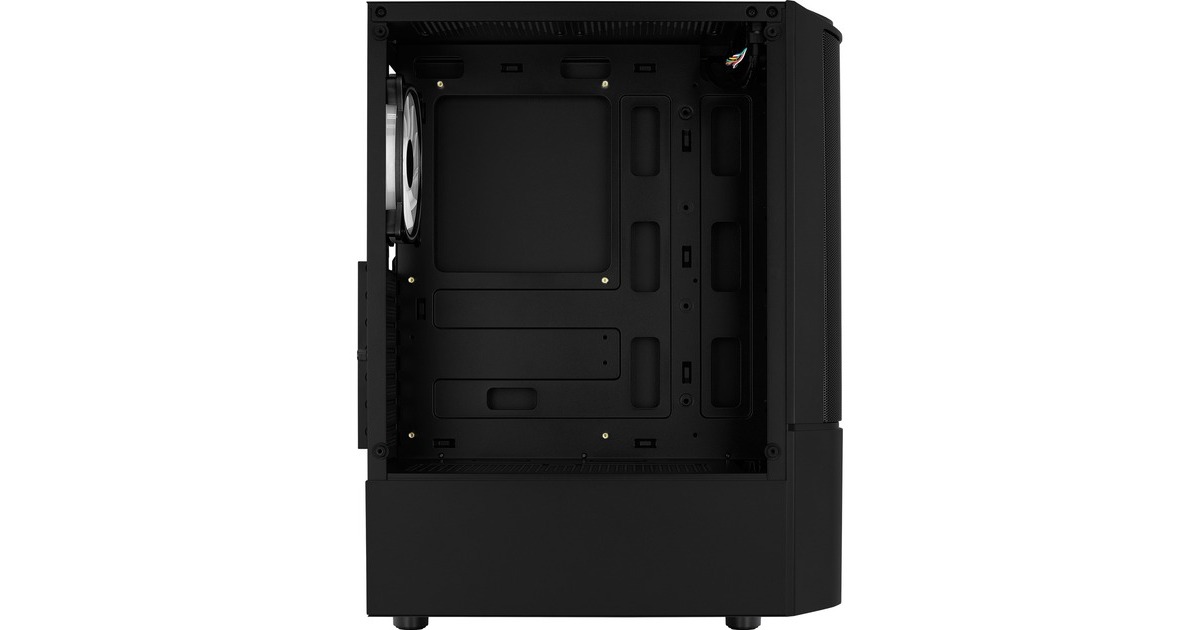 Aerocool Quantum Mesh-G-BK-v3, Tower-Gehäuse(schwarz/grau, Seitenteil aus Tempered Glass)