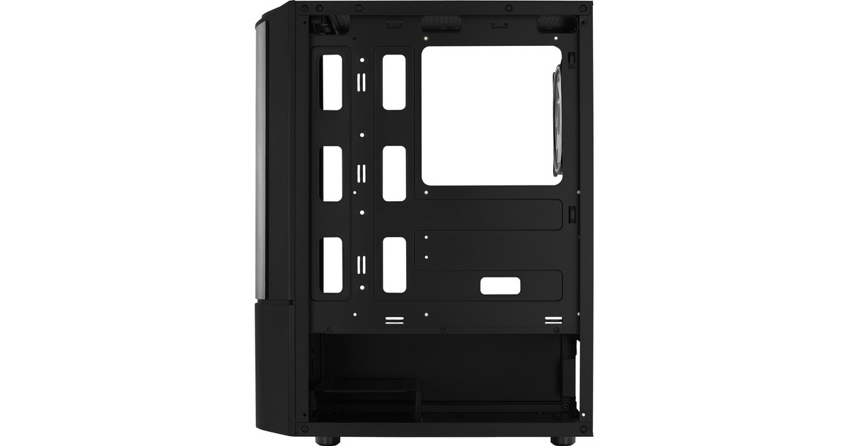 Aerocool Quantum v2 TG, Tower-Gehäuse(schwarz/grau, Front und Seitenteil aus Tempered Glass)