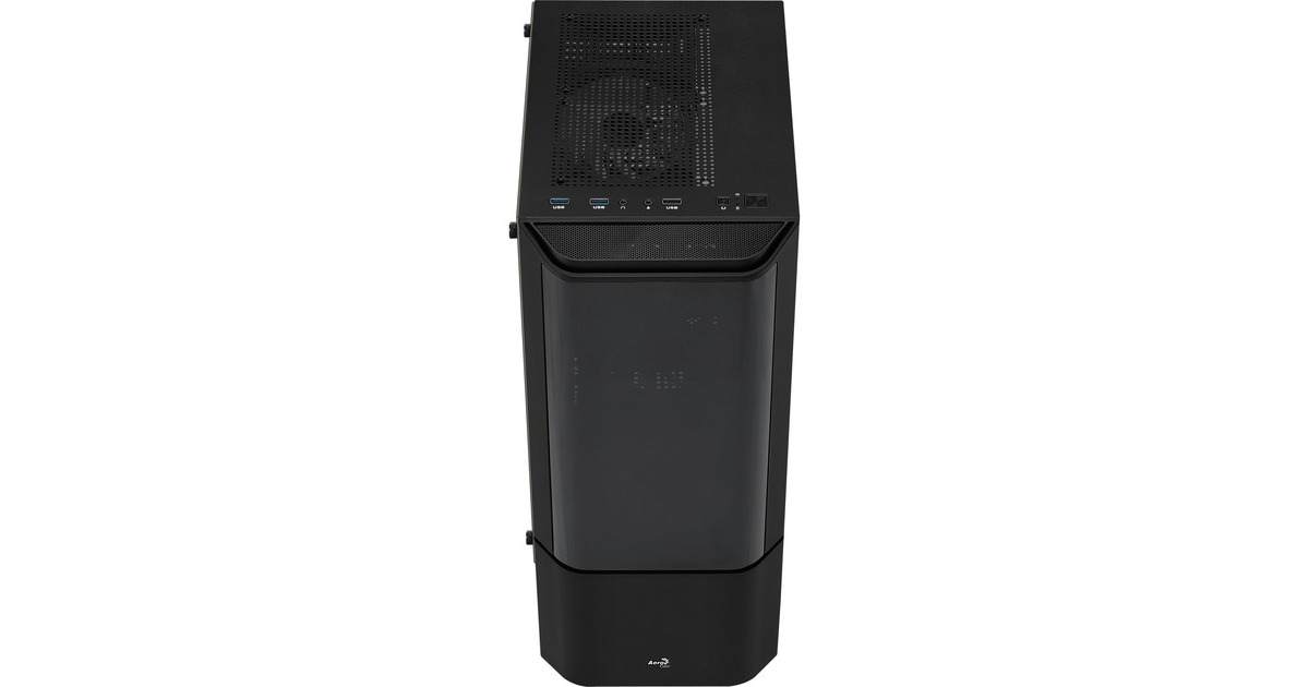 Aerocool Quantum v2 TG, Tower-Gehäuse(schwarz/grau, Front und Seitenteil aus Tempered Glass)
