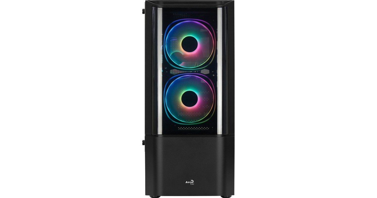 Aerocool Quantum v2 TG, Tower-Gehäuse(schwarz/grau, Front und Seitenteil aus Tempered Glass)