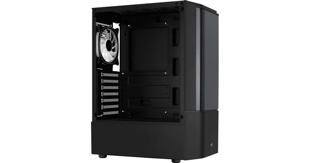 Aerocool Quantum v2 TG, Tower-Gehäuse(schwarz/grau, Front und Seitenteil aus Tempered Glass)