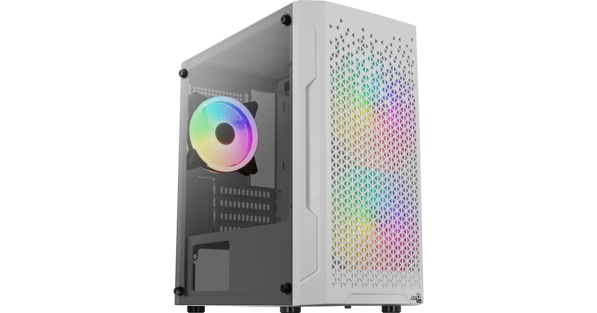 Aerocool Trinity Mini G-WT-v3, Tower-Gehäuse(weiß, Tempered Glass)