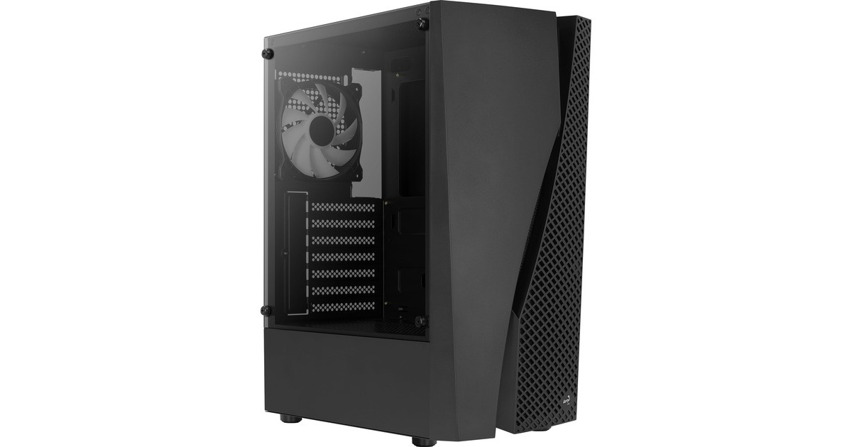 Aerocool Wave-G-BK-v3, Tower-Gehäuse(schwarz, Gehärtetes Glas)
