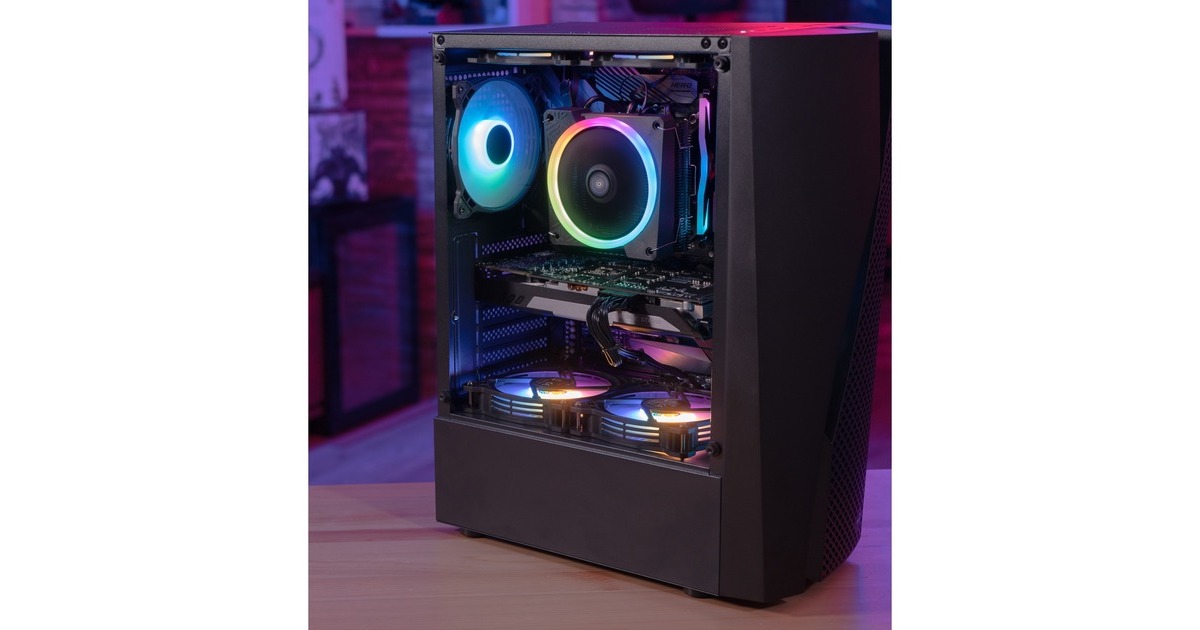 Aerocool Wave-G-BK-v3, Tower-Gehäuse(schwarz, Gehärtetes Glas)