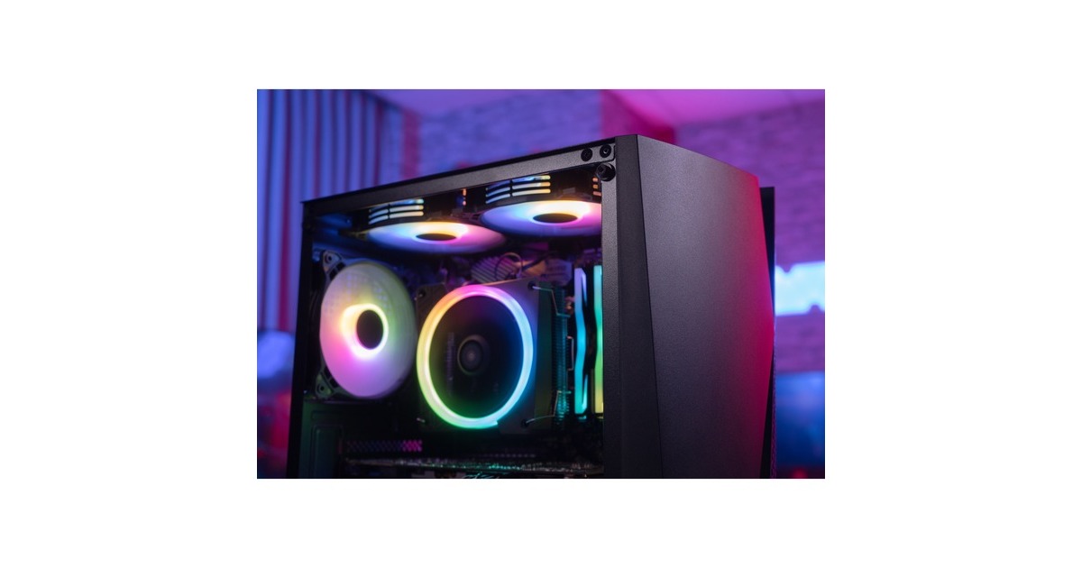 Aerocool Wave-G-BK-v3, Tower-Gehäuse(schwarz, Gehärtetes Glas)