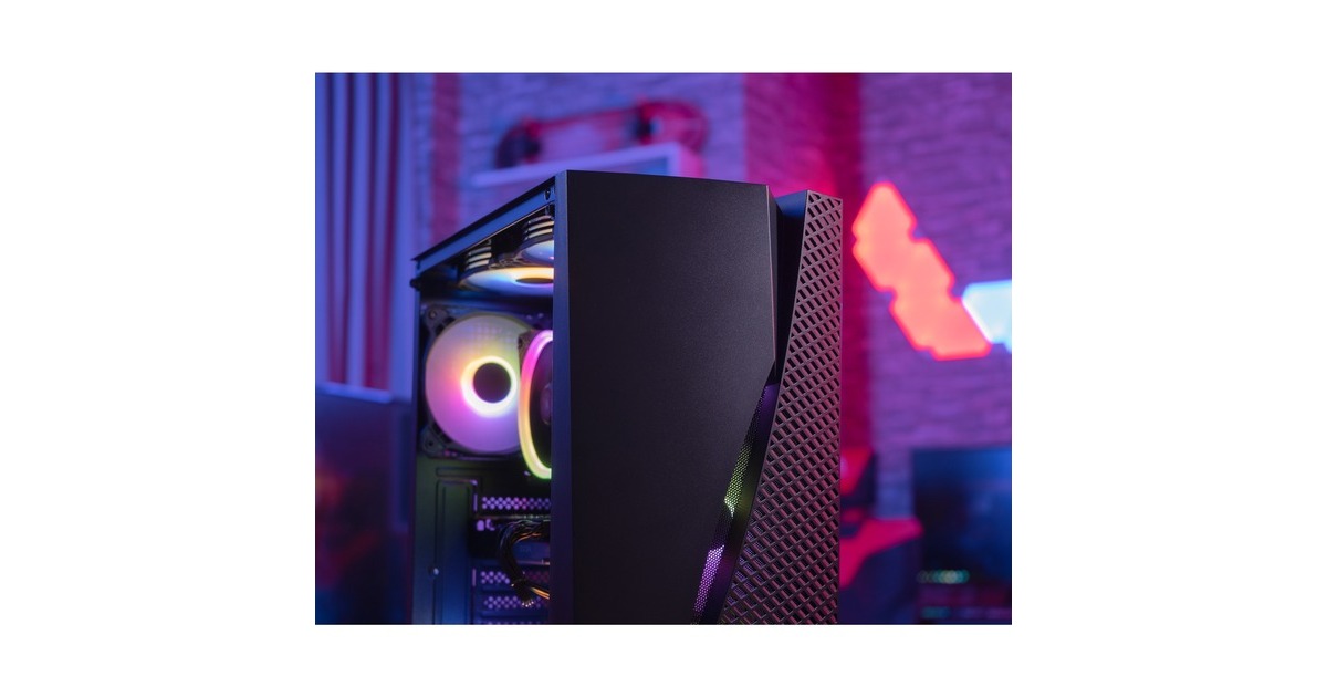 Aerocool Wave-G-BK-v3, Tower-Gehäuse(schwarz, Gehärtetes Glas)