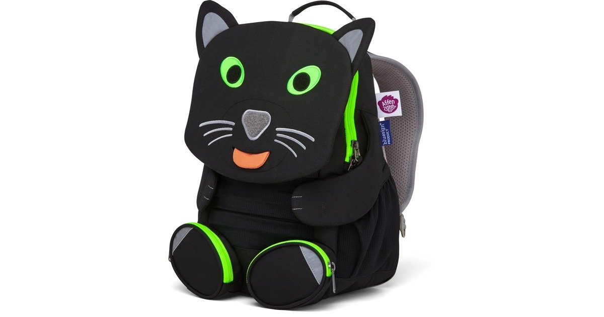 Affenzahn Großer Freund Schwarzer Panther, Rucksack(schwarz/neon-grün)