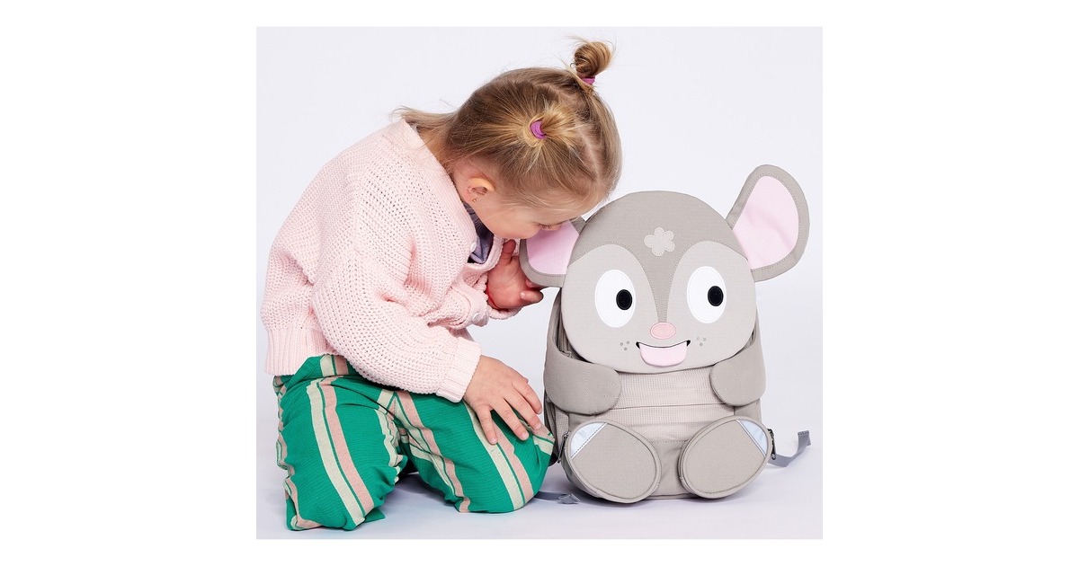 Affenzahn Großer Freund Tonie Maus, Rucksack(grau/pink)