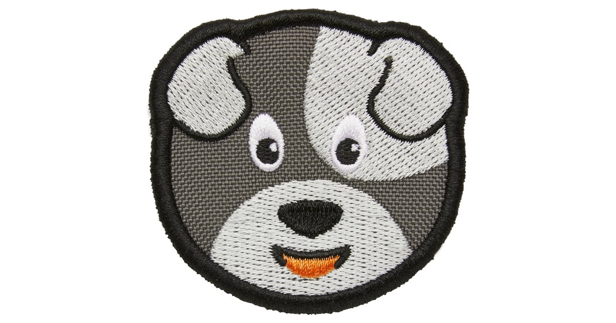 Affenzahn Klett-Badge Hund, Patch(grau)