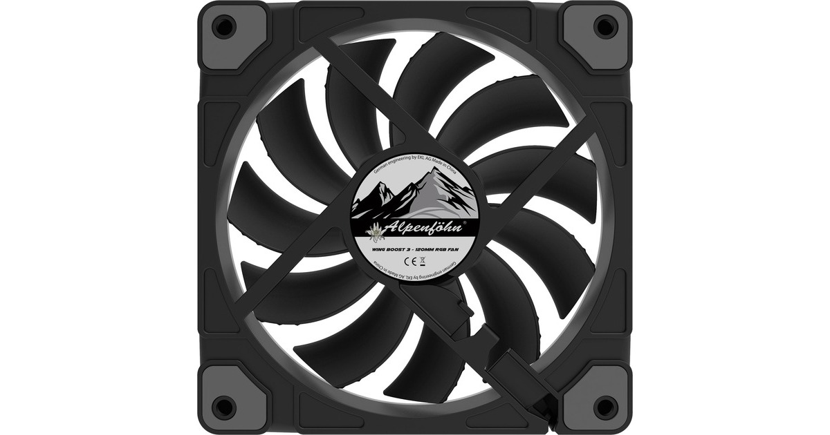 Alpenföhn Wing Boost 3 120x120x25, Gehäuselüfter(schwarz, Einzellüfter)