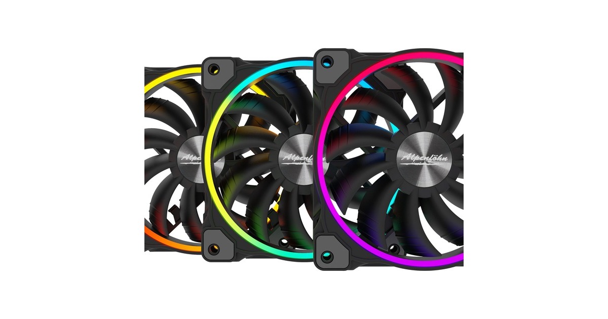 Alpenföhn Wing Boost 3 120x120x25, Gehäuselüfter(schwarz, 3er Set)