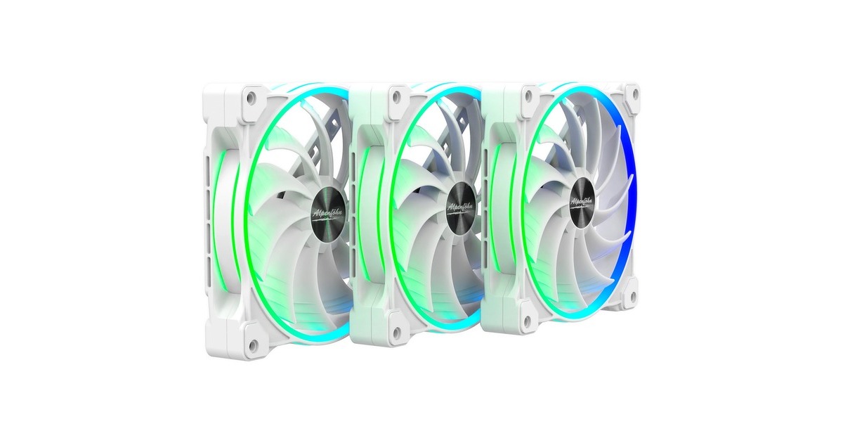 Alpenföhn Wing Boost 3 ARGB White Edition 140x140x25, Gehäuselüfter(weiß, 3er Pack, inkl. Fernbedienung, RF-Empfänger, RGB Splitter, PWM-Splitter)