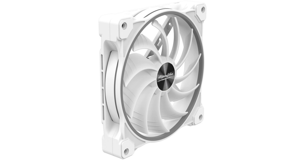 Alpenföhn Wing Boost 3 ARGB White Edition 140x140x25, Gehäuselüfter(weiß, 3er Pack, inkl. Fernbedienung, RF-Empfänger, RGB Splitter, PWM-Splitter)