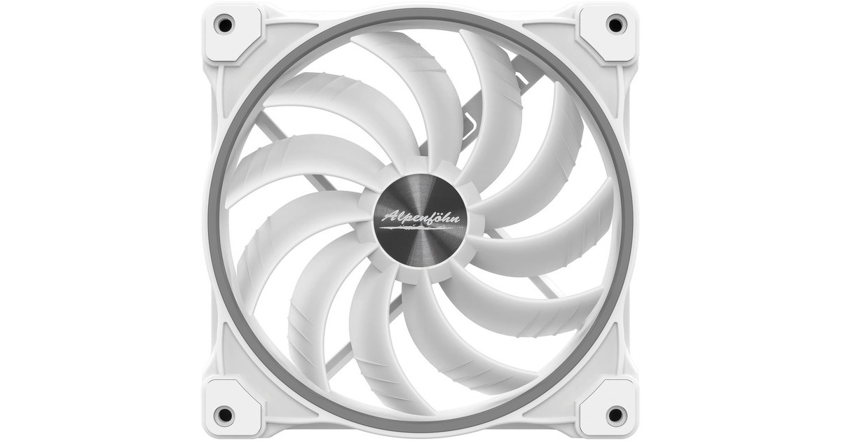 Alpenföhn Wing Boost 3 ARGB White Edition 140x140x25, Gehäuselüfter(weiß, 3er Pack, inkl. Fernbedienung, RF-Empfänger, RGB Splitter, PWM-Splitter)