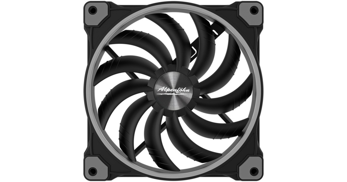 Alpenföhn Wing Boost 33er 140x140x25, Gehäuselüfter(schwarz, 3er Pack, inkl. Fernbedienung, RF-Empfänger, ARGB Splitter, PWM-Splitter)