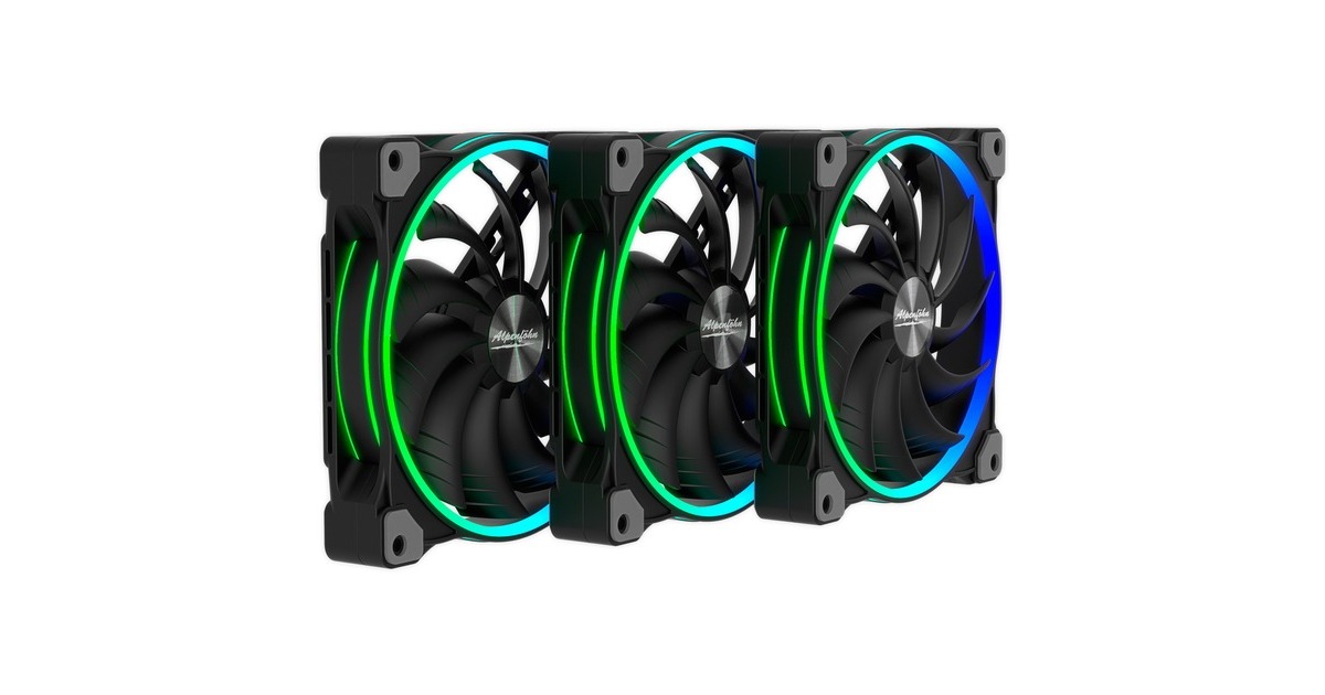 Alpenföhn Wing Boost 33er 140x140x25, Gehäuselüfter(schwarz, 3er Pack, inkl. Fernbedienung, RF-Empfänger, ARGB Splitter, PWM-Splitter)
